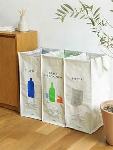 Joivida 1个垃圾分类垃圾袋 | 可折叠PP材质收纳袋 – 可重复使用防水，适用于厨房、家庭、酒店及物业管理 | 垃圾分类整理袋，是返校季的理想之选 - 彩色 - 查看 5