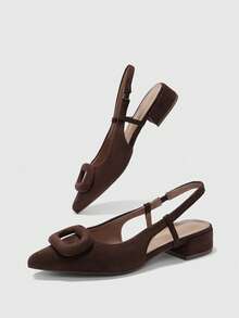 CUCCOO BIZCHIC 女士优雅纯色尖头平底鞋 春季鞋 春假复活节 - 鏽棕色 - 查看 10