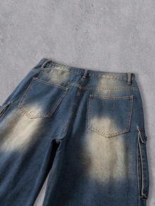 Manfinity Denimwave Men's Niche Multi-Pocket Cargo Denim Jeans - Blue - View 5