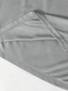 SHEIN 2件套青少年男童休闲简约数码印花圆领套头衫套装，撞色设计，适合夏季、运动、跑步、户外活动 - 灰色 - 查看 6
