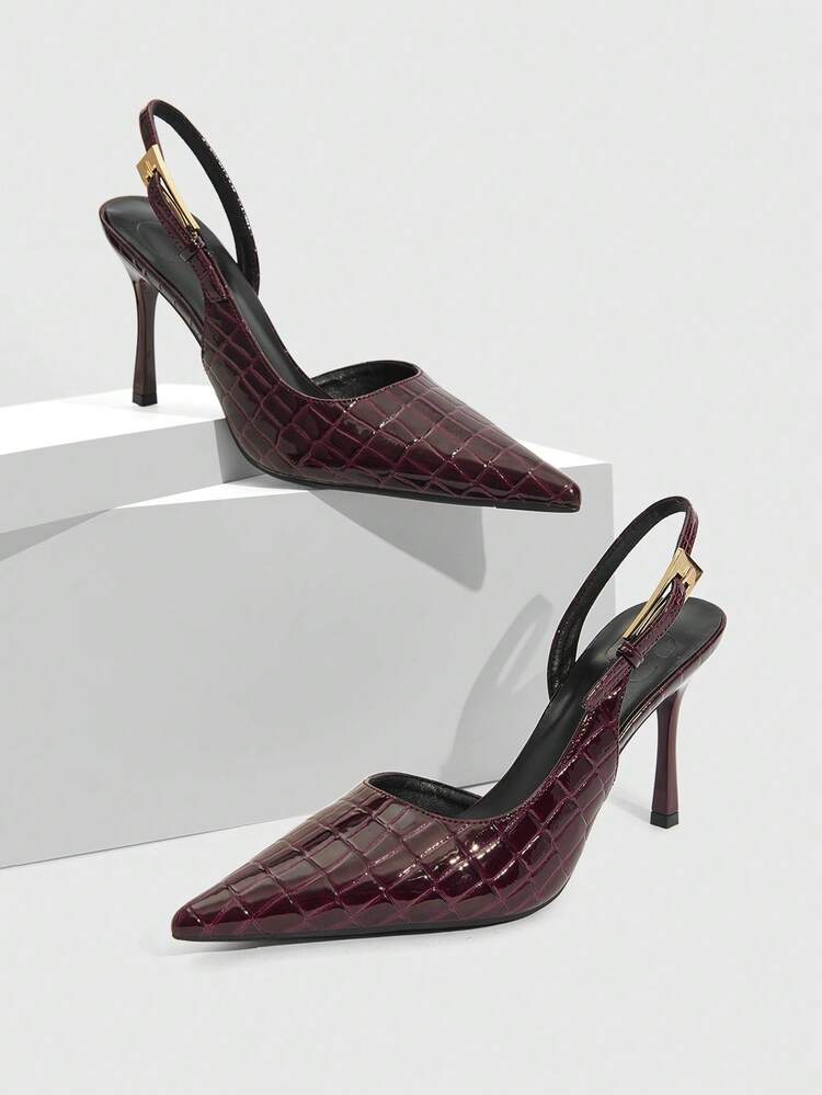 CUCCOO SZL Sexy Fashion Pointed Toe Women's Stiletto Heel Slingback Side Cut-Out Dress Pumps, Suitable For Party, Nightclub