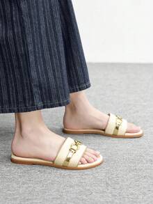 CUCCOO BIZCHIC 女士银色网眼简约平底鞋，优雅休闲，舒适易穿，适合工作、通勤、约会、正式场合等各种场合。 - 杏色 - 查看 3