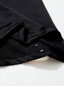 Souflis Souflis 法国新款女婴可爱优雅高端缎面3D蕾丝花朵蝴蝶结露背可拆卸连衣裙，公主风派对礼服，夏季 - 黑色 - 查看 8