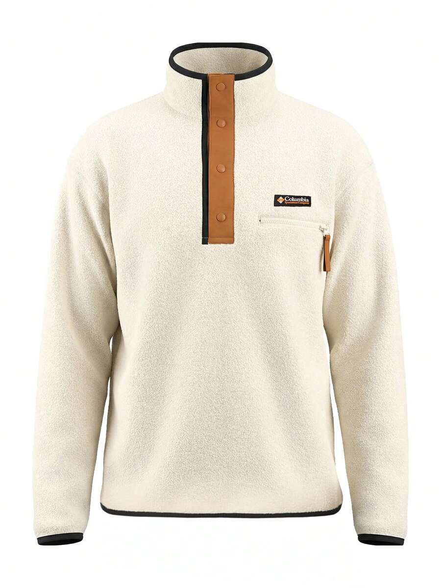 Columbia Helvetia II Half Snap Fleece Men's Sweatshirt White - Vitt - Visa 1