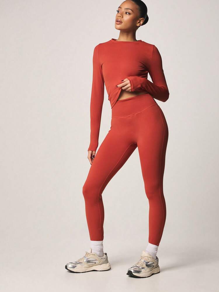 MISSGUIDED Damen Leggings mit V-förmigem Bund, Kompressionsleistung, hoher Taille, volle Länge, für Athletik, Workout, Fitnessstudio, Training, Laufen, Sportbekleidung
