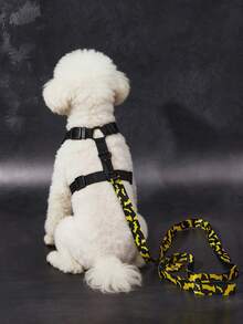 BATMAN X SHEIN 1 Set Of Cartoon Pattern Printed Pet Travel Harness And Leash Set, Multiple Size Options, Adjustable Harness Length, Suitable For Cats, Suitable For Dogs,  Cool, Bat - Black - View 11