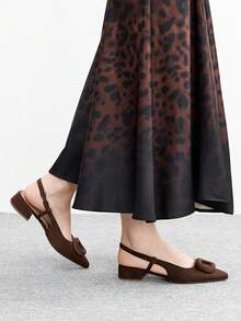 CUCCOO BIZCHIC 女士优雅纯色尖头平底鞋 春季鞋 春假复活节 - 鏽棕色 - 查看 4