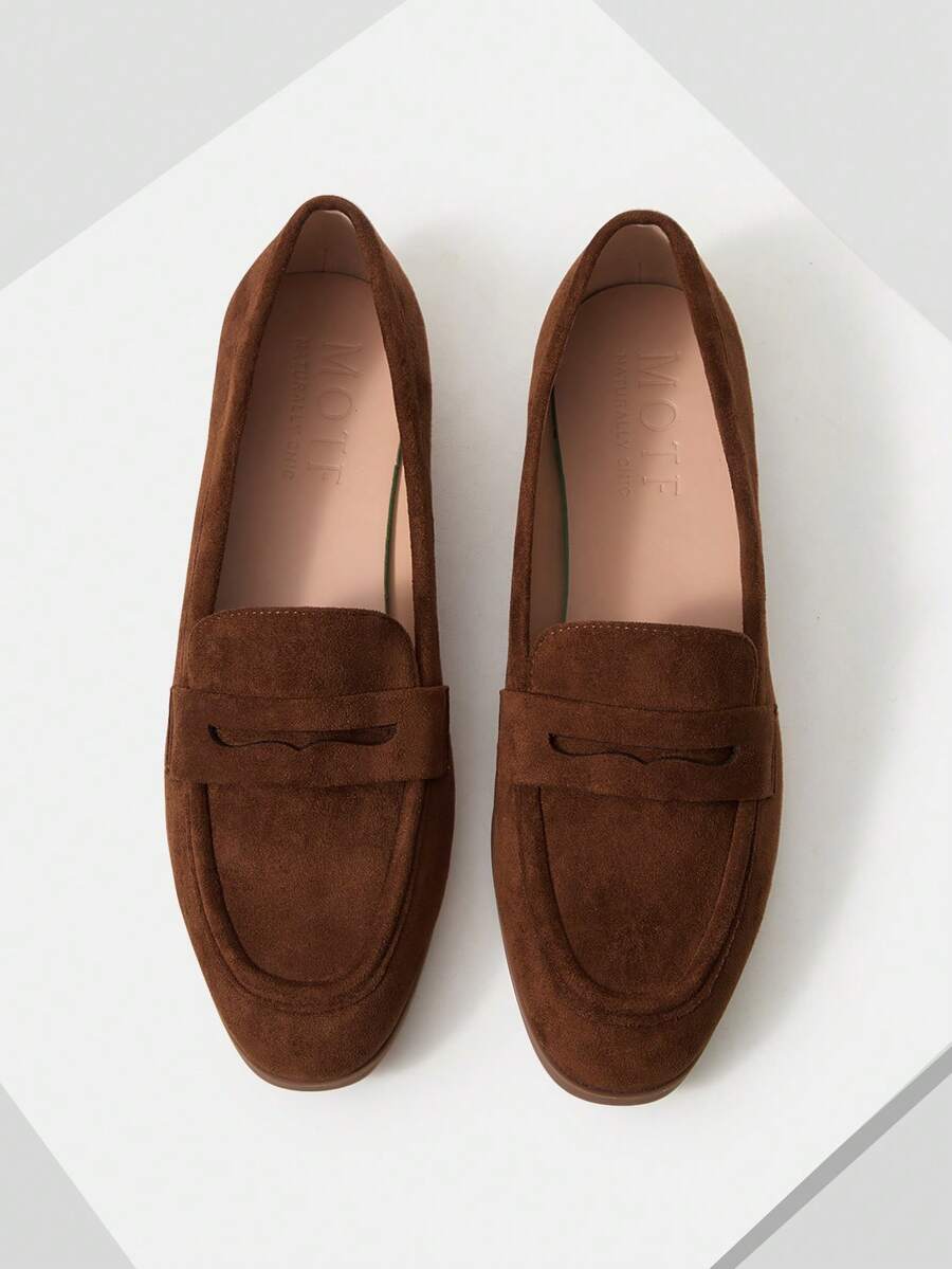 MOTF PREMIUM GIÀY LÓT BẰNG DA LÓT MÀU ĐỀU DÀNH CHO NỮ ĐỂ ĐI LẠI HÀNG NGÀY ĐA NĂNG THOẢI MÁI, THOẢI MÁI, DÙNG BẰNG DA LÓT MÀU ĐỀU - màu nâu - Xem 1