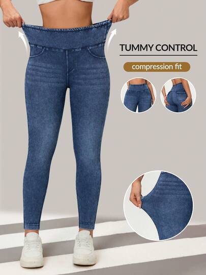 Flexra Enfärgade, avslappnade smala byxor för kvinnor