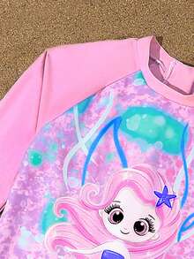 SHEIN 1件装女童卡通印花长袖连体泳衣 女童长袖泳衣 防晒泳衣 长袖女童美人鱼泳衣 女童连体泳衣 沙滩装 女童防晒泳衣 美人鱼泳衣 小女孩泳装 女童沙滩长袖泳衣 女童美人鱼长袖泳衣 长袖泳衣 女童长袖泳衣 - 粉色 - 查看 6