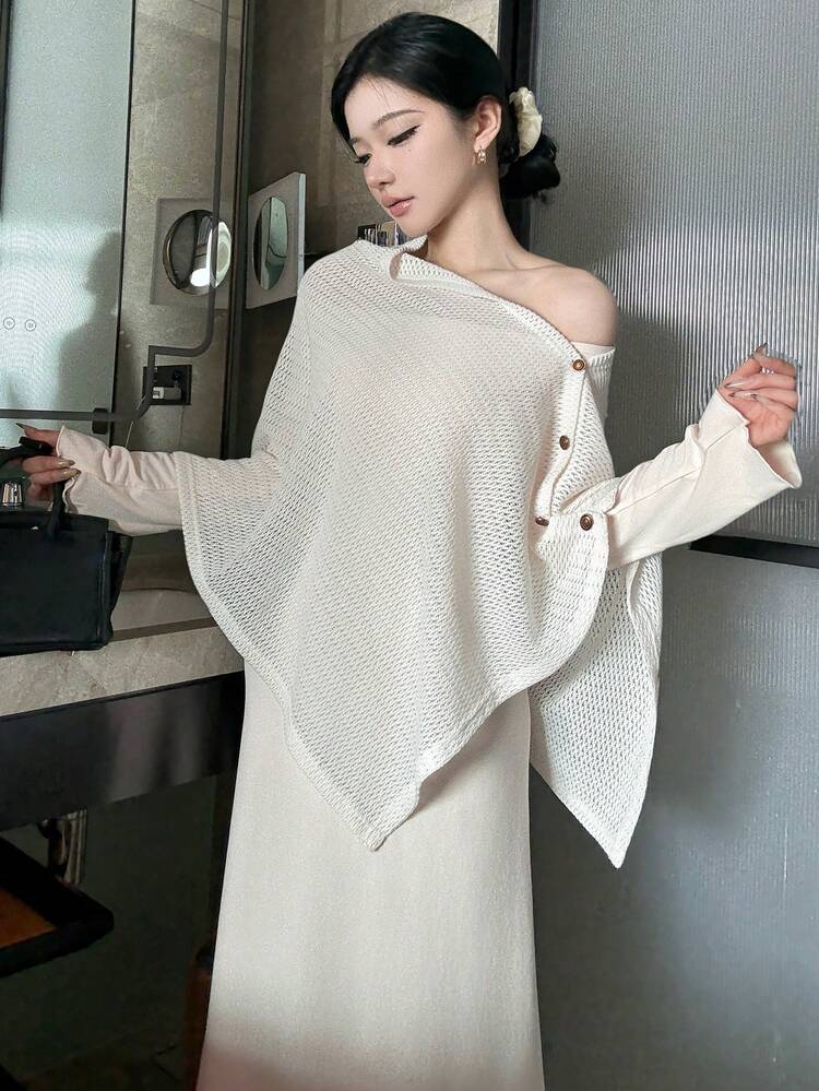Spring/Summer Solid Color Scarf Shawl & Bodycon Dress Set, Elegant For Valentine's Day, Wedding, Party, Formal Occasion, Fashion Event, Slim Fit, Commute