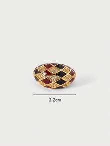 Glisma Anillo de oro de 18 quilates enchapado con diamantes en forma de rombo, anillo abierto y ajustable en negro y blanco, para fiestas, discotecas, para mamá/mujer/niña, premium, conjuntos, dinero antiguo, metálico/textura, gema, para mamá/mujer/niña, premium, vintage, elegante, para mamá/mujer/niña, gema, corazón, Día de San Valentín, oro, Pascua, viaje/playa/vacaciones, bohemio, grunge - Rojo + negro - Ver 6