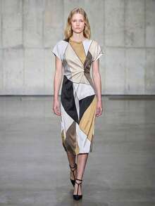 Maija 2025年新款女士时尚几何印花收腰连衣裙 - 彩色 - 查看 7