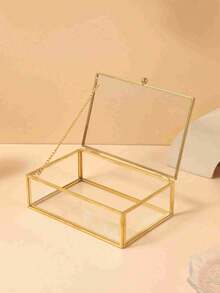 1 Pieza Caja de Almacenamiento de Joyas de Anillo de Vidrio Hexagonal Dorado de Lujo, Organizador de Gran Capacidad para Exhibir Múltiples Anillos, Ideal como Regalo para Boda, Compromiso, Día de San Valentín, Cumpleaños, Aniversario, Fiesta, Celebración, Viaje, Tocador, Decoración Navideña, Caja de Regalo para Joyas, Soporte de Anillos - transparente - Ver 9