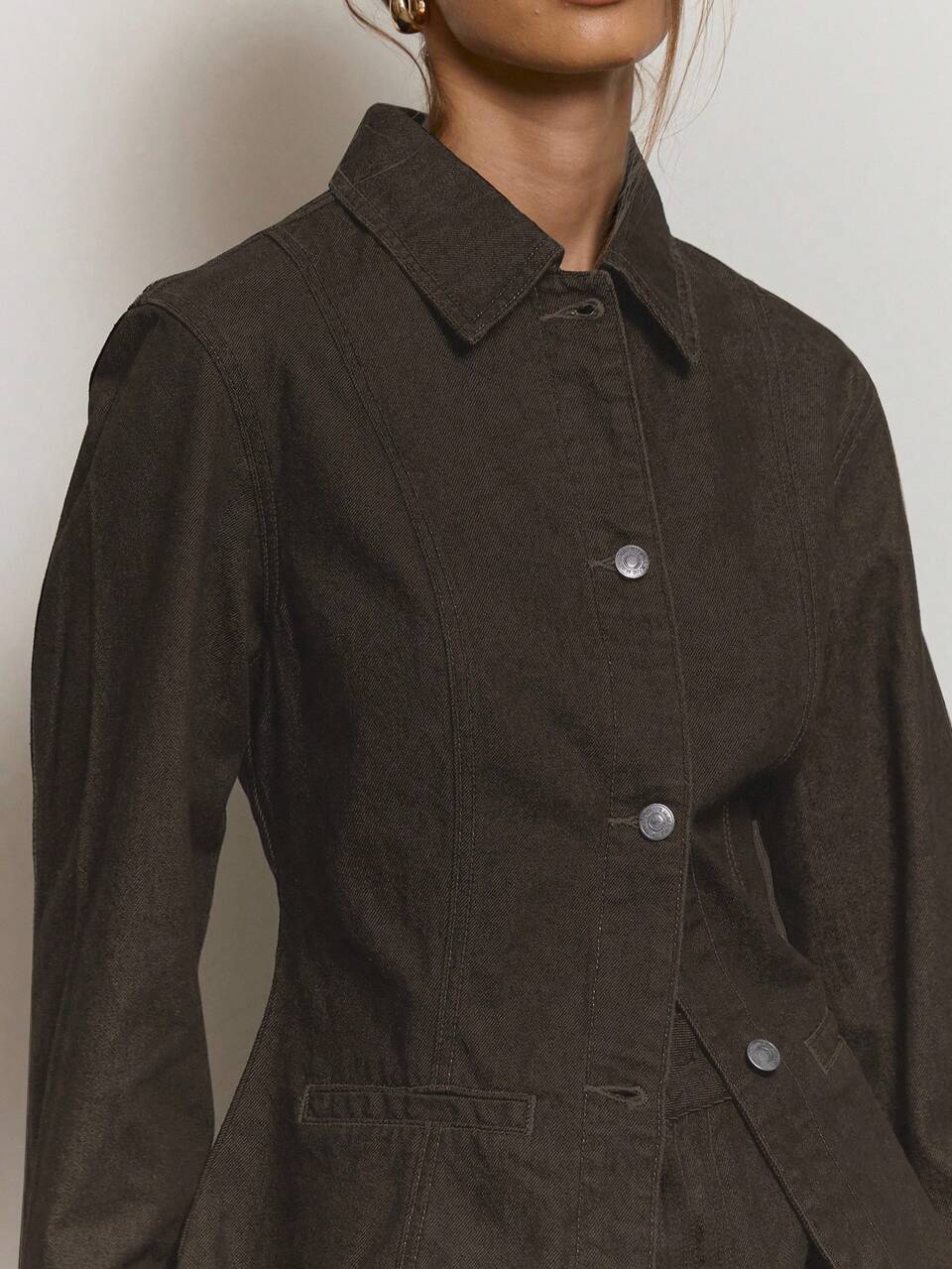 Taillierter Langarm Jeansjakke für Sommer Urlaub Lässig Süß Elegant Coole Mädchen Büro Top für Büromode Frauen Herbst Winter Alltag Chic Frühling