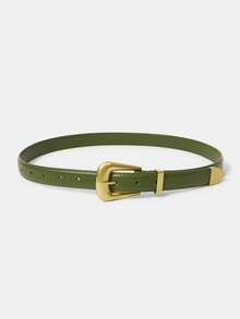 MOTF PREMIUM 1PC WOMEN'S METALLIC/METAL LOOK BLACK FASHION BELT, SUITABLE FOR WORK AND PARTY - Dark Green - View 3