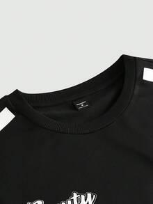 Manfinity EMRG Men's Casual NY Print Round Neck Short Sleeve T-Shirt - Black - View 4