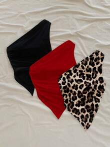 Soleia Blusa sin mangas con dobladillo asimétrico y fruncido de moda para mujer - Multicolor - Ver 4