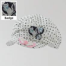 ROMWE Anime 1 女士猫咪徽章天使翅膀星星波点报童帽 - 白色 - 查看 1