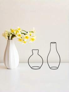 Madebyblanc Giá cắm hoa bằng sắt tối giản INS - Bình hoa điêu khắc trừu tượng dành cho hoa giả hoặc hoa khô, vật trang trí nhà kiểu Bắc Âu, vật trang trí trung tâm bàn hình học hiện đại, giá cắm hoa bằng sắt trừu tượng - Trang trí nhà kiểu Bắc Âu tối giản cho kệ, bàn, bệ lò sưởi, giá cắm hoa giả và hoa khô, bình hoa điêu khắc hình học hiện đại. - Nhiều màu - Xem 8