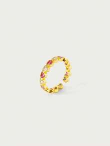 Glisma Women Single Ring,Outfits, Old Money,Metallic/Texture,Gemstone,For Mom/Women/Girl/Mother,Premium,Vintage,Classy,Heart Old Money,Outfits,Classy,Metallic/Texture,Vintage,Elegant,For Mom/Women/Girl/Mother,Gemstone,Heart,Valentine's Day,Gold,Easter,Travel/Beach/Vacation,Boho,Grunge - Gold - View 6