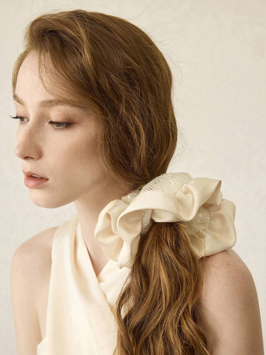 MOTF PREMIUM CHAMPAGNE FAUX SILK SCRUNCHIE - Champagne - View 1