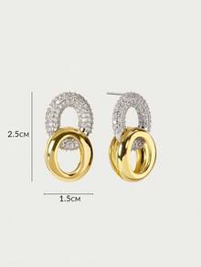 Glisma Women's Earrings,Premium/Old Money/Classy,18K Gold-Plated,Sexy/Vintage,For Mom/Women/Girl/Mother,Summer/Beach/Prom/Party,Layered/Gemstone/Beaded/Crystals - Yellow Gold - View 6