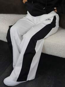 SAYEHFBABY 女士春夏演唱会街头服饰外出撞色降落伞裤 - 白色 - 查看 6