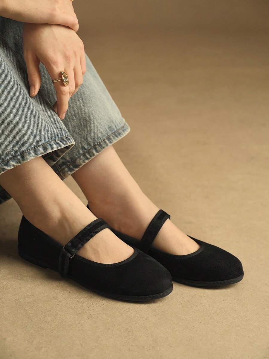 Giày bệt thời trang thường ngày có khóa cài dành cho nữ - màu đen - Xem 1