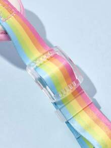 SHEIN X Care Bears 1 套卡通欢呼熊、熊、分享熊、爱心熊、彩虹印花宠物背带和牵引绳套装，多种尺寸可选，背带长度可调，适用于猫狗 - 彩色 - 查看 8