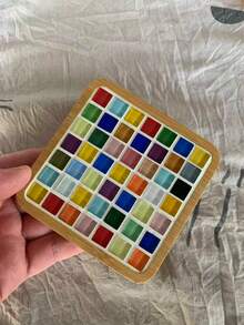 1set Diy Mosaic Coaster Material Kit For Parent-Child Activities, Girls' Toy, Handmade Diy Material - Multicolor - View 12