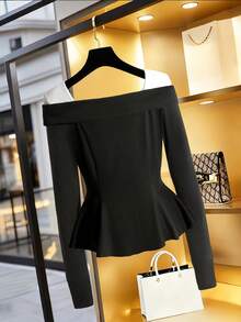 Chiquease Áo cardigan nữ thời trang và thanh lịch, phối màu tương phản, khóa kéo ở eo, kiểu dáng mùa xuân. - màu đen - Xem 2