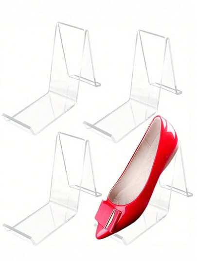 1/2/4Pcs Transparent Acrylic Shoe Store Display Rack, Transparent Sandal Display Rack, High Heel Display Rack, Shoe Organizer, For Home, Shopping Center