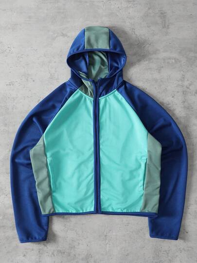 Sudadera de hombre con parches de colores contrastantes, estilo callejero retro