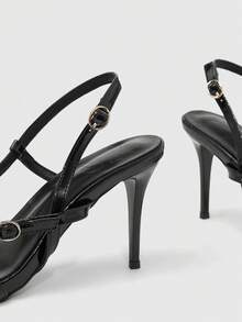 CUCCOO SZL Women's Fashionable High Heel Sexy Sandals With Black Buckle, Suitable For Daily Wear - Black - View 11