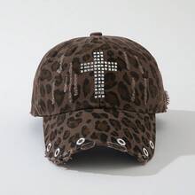 ROMWE Grunge Punk 1 Women's Leopard Print Cross, Air Eye Hole Baseball Cap, Outdoor Adjustable Cap - Multicolor 2 - View 2