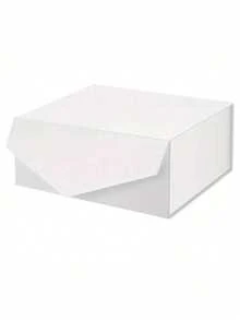 1pc White Gift Packaging With Magnetic Sealing Black Large Gift Box, Sturdy Paper Packaging With Lid, Suitable For Wedding Gifts, Christmas, Halloween, Birthdays And Other Occasions - White - View 12