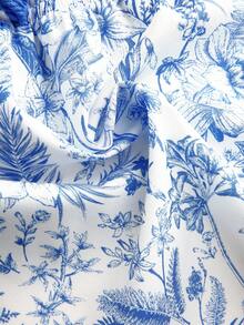 SHEIN TRVLCHIC 女士印花雪纺吊带背心，适合春夏穿着，可作度假休闲套装、夏季假期、春假、派对、海滩、春季、情人节、狂欢节服装等场合，优雅大方，印花图案，适合春夏季节、派对、夏季上衣、情人节上衣、婚礼宾客上衣、生日上衣、派对上衣、优雅女士上衣、印花上衣、夏季上衣、狂欢节服装、墨西哥风情波西米亚风女士上衣 - 藍白色 - 查看 6