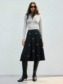 Maija 2026春夏女式立领网纱全印花长袖时尚性感上衣，适合都市通勤、商务休闲、约会、婚礼、度假等优雅场合。 - 灰色 - 查看 6