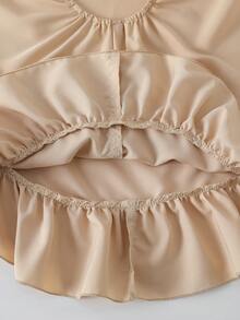 SHEIN 2pcs/Set Tween Girls Traditional Arabic Dress, Long Sleeve Robe + Abaya Set - Khaki - View 8