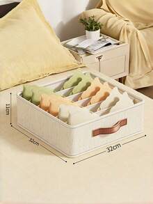 1 chiếc hộp đựng đồ tiết kiệm không gian 6 ngăn, 7 ngăn, 20 ngăn để đựng đồ lót, tất, áo ngực, thắt lưng, đồ dùng trong ngăn kéo tủ quần áo, phòng ngủ, nhà cửa, ký túc xá, đồ trang trí nhà cửa thiết yếu - Màu be - Xem 6