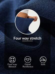 Flexra Dambyxor med hög midja och elastiska, smala ben för pendling, avslappnade jeans med capri-mönster - Blå - Visa 9