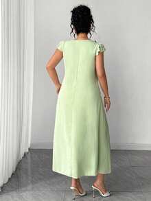 Elenzga Đầm maxi cổ vuông thanh lịch dành cho nữ cỡ lớn, đầm ren hoa phối ren trang nhã, đầm dệt kim hai lớp màu xanh lá cây kiểu cổ điển mùa xuân/hè thanh lịch, dáng chữ A thắt eo che khuyết điểm vòng bụng, đầm dệt kim thích hợp cho lễ tốt nghiệp, ngày lễ, ngày Valentine, lễ hội âm nhạc, ngày của Mẹ, Halloween, Lễ Tạ ơn, Lễ Phục sinh, ngày Quốc khánh, dạ hội, hẹn hò, tiệc tùng, mùa cưới, dã ngoại. - Màu xanh Ô liu - Xem 7