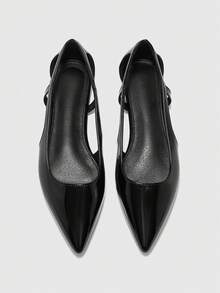 CUCCOO BIZCHIC 休闲百搭通勤尖头平底凉鞋 - 黑色 - 查看 4