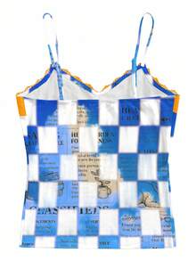 Y2Kool Maria Clara Maia 女士格子蓝天白云花卉性感吊带背心，适合秋季、春季、夏季、休闲、度假、派对、Y2K街头风等场合。 - 彩色 - 查看 3