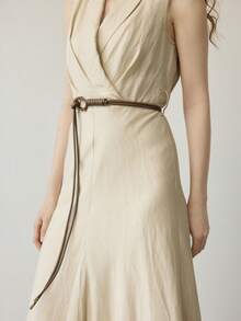 MOTF PREMIUM FASHIONABLE VERSATILE KHAKI WAIST BELT - Khaki - View 5