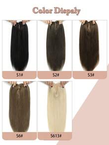 ZERO-NET 16英寸直髮飾品5.5"x5.5"基底尺寸女性適用稀疏發絲飾品，髮片髮帶，真人髮條，夾式真人頭髮加法