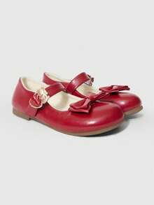 ROMWE Kawaii Giày lười da màu nâu, kiểu Mary Jane, có nơ, dành cho nữ, thích hợp làm quà Giáng sinh. - Rượu đỏ da sáng - Xem 3