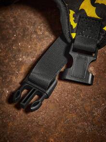 BATMAN X SHEIN 1 Set Of Cartoon Pattern Printed Pet Travel Harness And Leash Set, Multiple Size Options, Adjustable Harness Length, Suitable For Cats, Suitable For Dogs,  Cool, Bat - Black - View 6