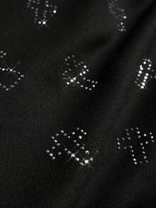 ROMWE MEN Unisex Casual Fashionable Rhinestone Embellished Sleeveless Tank Top, Sports & Leisure Crew Neck Tank Top - Black - View 4